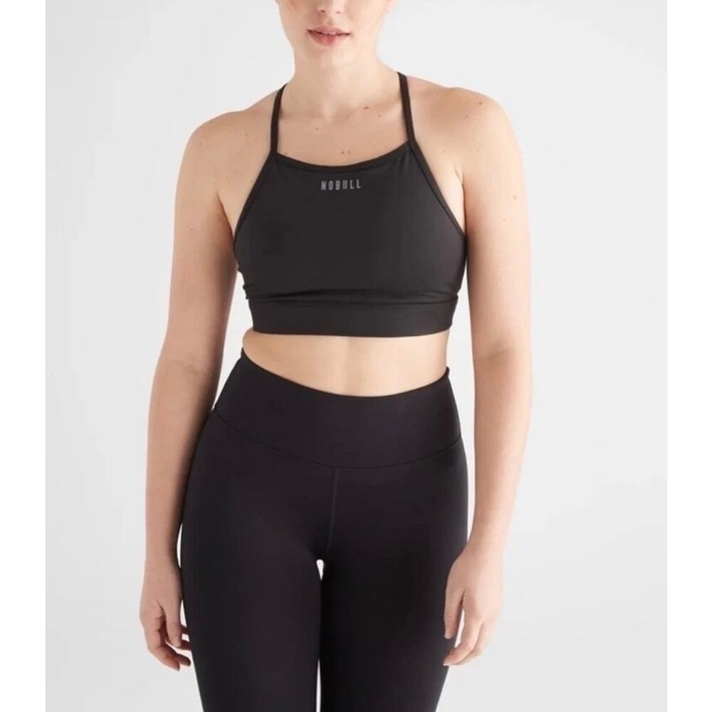 NoBull Matte High Neck Sports Bra Black Womens Size XS NWT